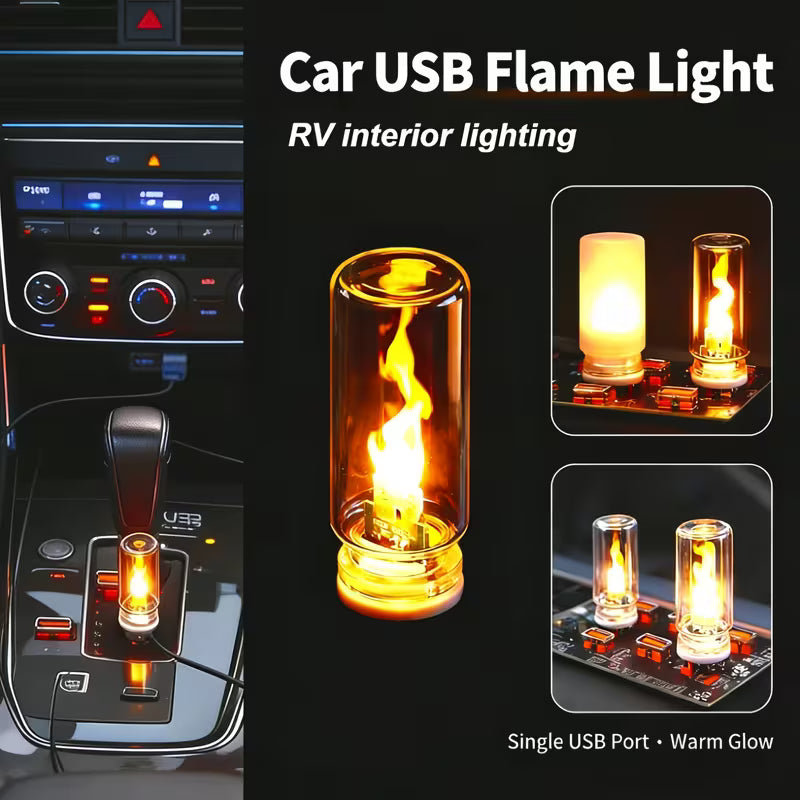 Touch-Sensitive Flame LED Glass Bottle Lamp Frosted & Transparent - USB-Powered Night Light 2 Pcs Set