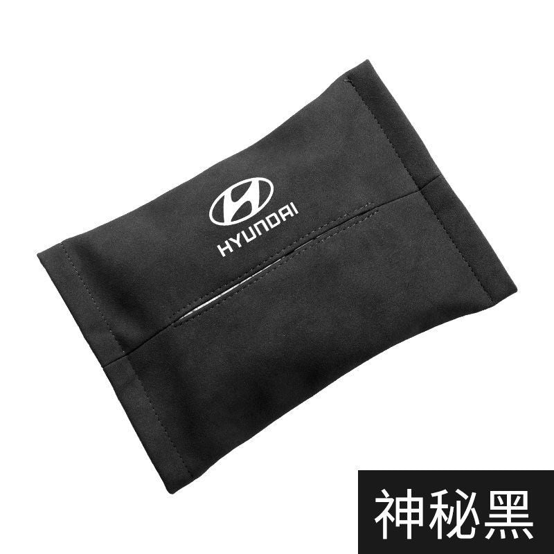 Car Tissue Bag Organiser with Logo (Black Color)