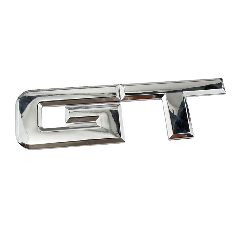 3D GT v4.0 Metal Sticker Decal Silver (18x5 cm)