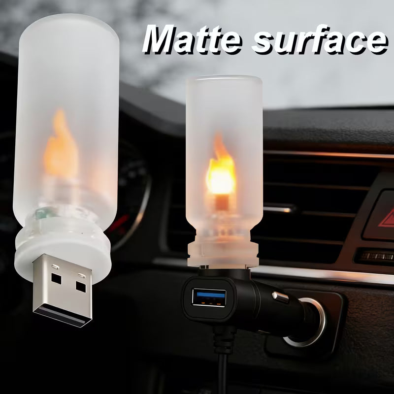 Touch-Sensitive Flame LED Glass Bottle Lamp Frosted & Transparent - USB-Powered Night Light 2 Pcs Set