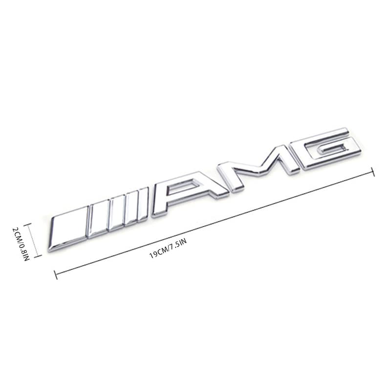 3D AMG Metal Sticker Decal Silver(18 x 2 cm)