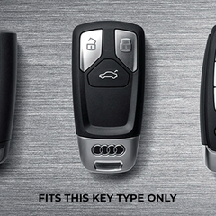 Audi Remote Key Armour Metal Alloy Keycase with Holder & Rope Chain