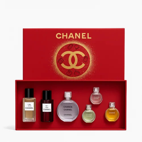 Chanel 6 Pcs Red Perfume Gift Set