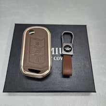 Load image into Gallery viewer, Mahindra XUV700/Thar/Scorpio New Key Exclusive Aluminium Alloy Leather Keycase with Holder &amp; Rope Chain