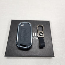 Load image into Gallery viewer, Mahindra XUV700/Thar/Scorpio New Key Exclusive Aluminium Alloy Leather Keycase with Holder &amp; Rope Chain
