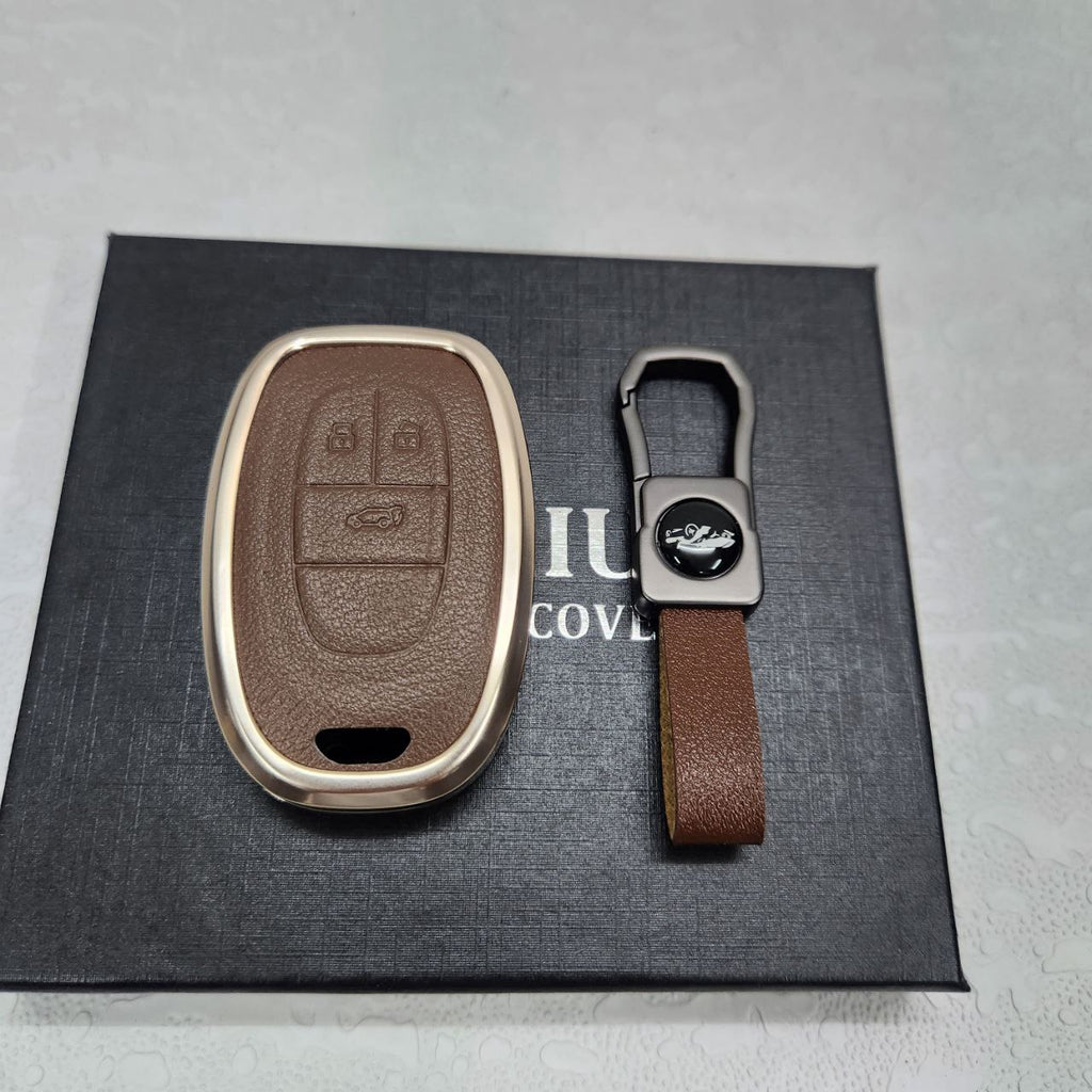 MG Gloster Key Exclusive Aluminium Alloy Leather Keycase with Holder & Rope Chain