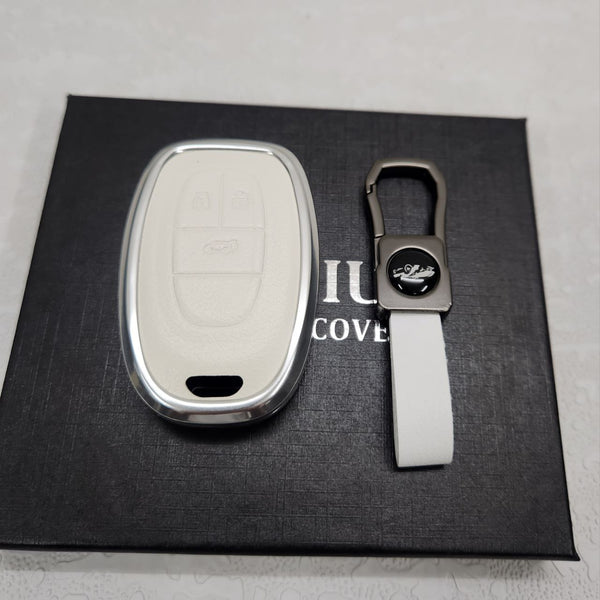 MG Gloster Key Exclusive Aluminium Alloy Leather Keycase with Holder & Rope Chain