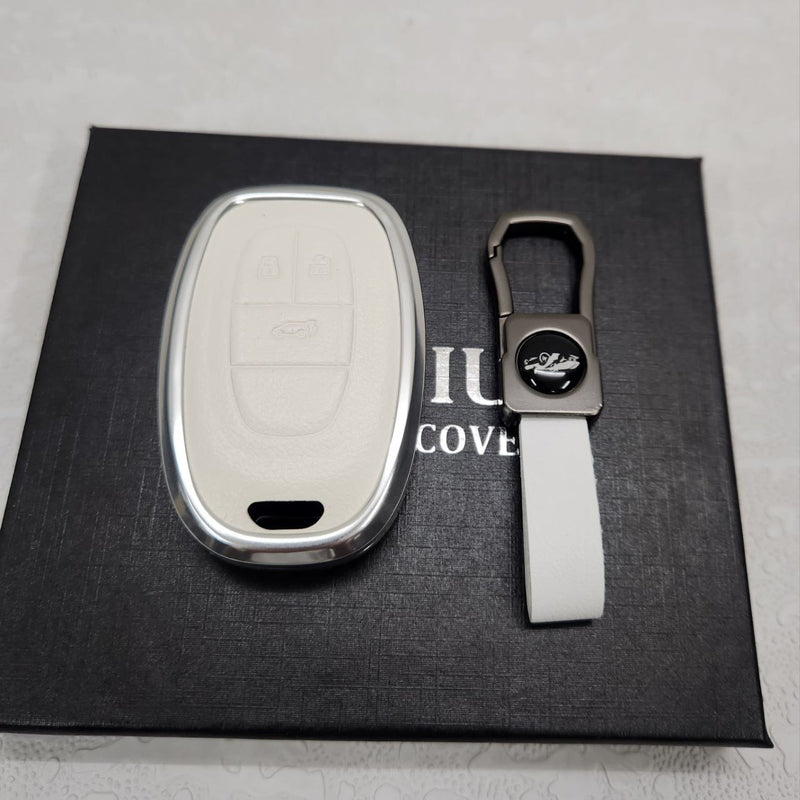 MG Gloster Key Exclusive Aluminium Alloy Leather Keycase with Holder & Rope Chain