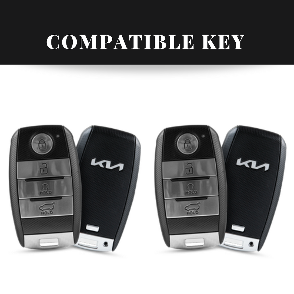 Kia (Seltos/Sonet) 4 Button Remote Key Carbon Abs Keycase with Chain