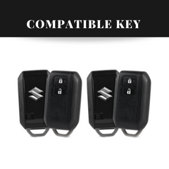 Suzuki 2 Button Key (Baleno, Brezza, S Cross, Swift, Ignis) Premium Batman Metal Alloy Keycase with Holder & Rope Chain