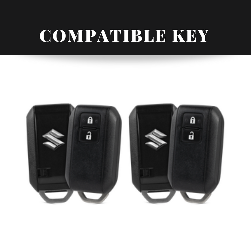 Suzuki 2 Button Key (Baleno, Brezza, S Cross, Swift, Ignis) Premium Batman Metal Alloy Keycase with Holder & Rope Chain