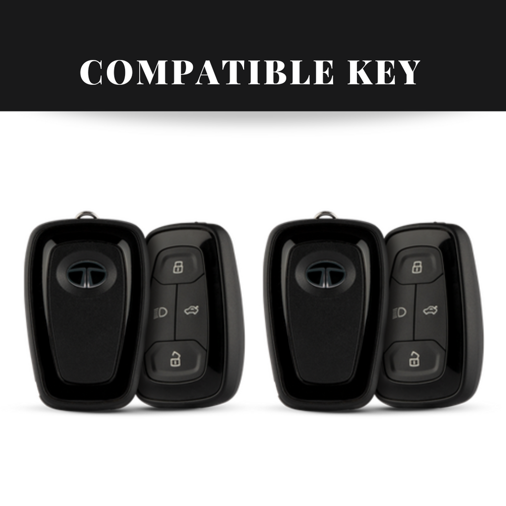 Tata Harrier/Nexon/Safari/Altroz New Key Luxury Metal Alloy Leather Keycase with Holder & Rope Chain