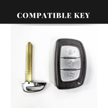Load image into Gallery viewer, Hyundai Creta/i20/Venue (3 Push Button Key) Metal Alloy Leather Keycase with Holder &amp; Rope Chain