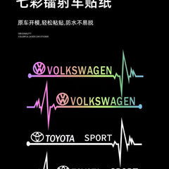 Heartbeat Brand Logo Laser Reflective Car Sticker (2 Pcs Set)
