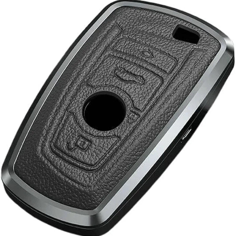 BMW Old Key Exclusive Aluminium Alloy Leather Keycase with Holder & Rope Chain