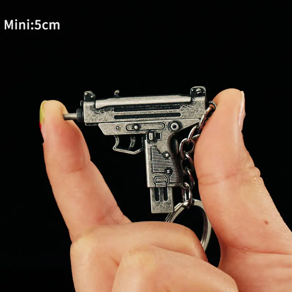 LT Mini Uzi Gun Keychain Metal Zinc Alloy 3D Keychain