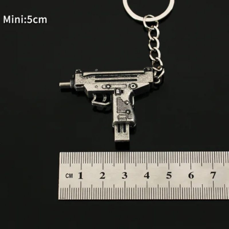 LT Mini Uzi Gun Keychain Metal Zinc Alloy 3D Keychain