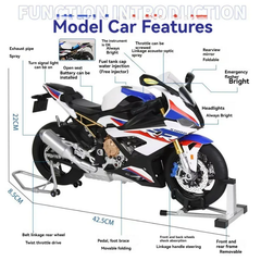 BMW S1000RR 1:6 Key Smoke Diecast Alloy Model Bike