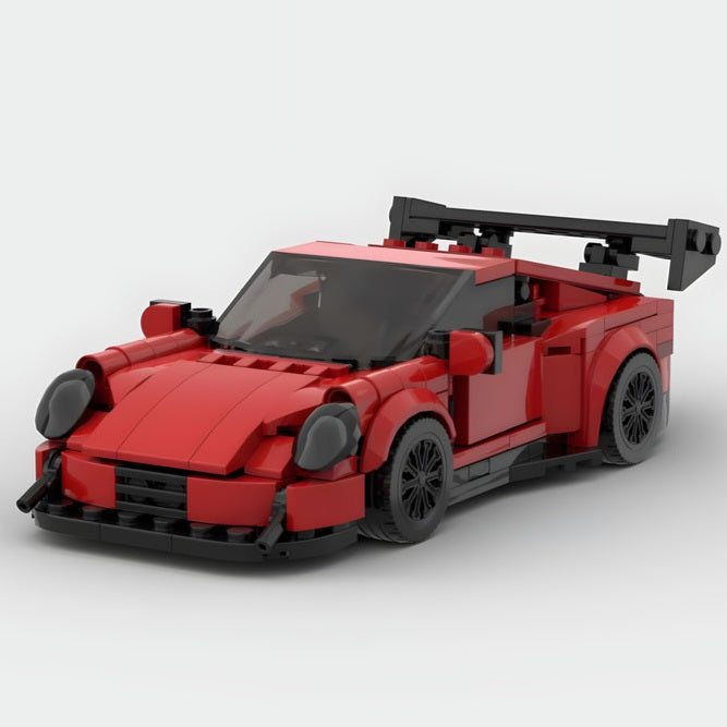 Porsche GT3 RS Red Building Blocks Car