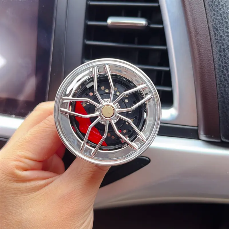 Alloy Wheel Car Air Freshener 2 Pcs Set - Automotive Fragrance Diffuser - Vent Clip with a Scent for a Vehicle