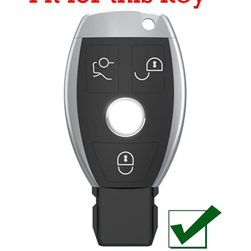 Mercedes Old Key Exclusive Aluminium Alloy Leather Keycase with Holder & Rope Chain
