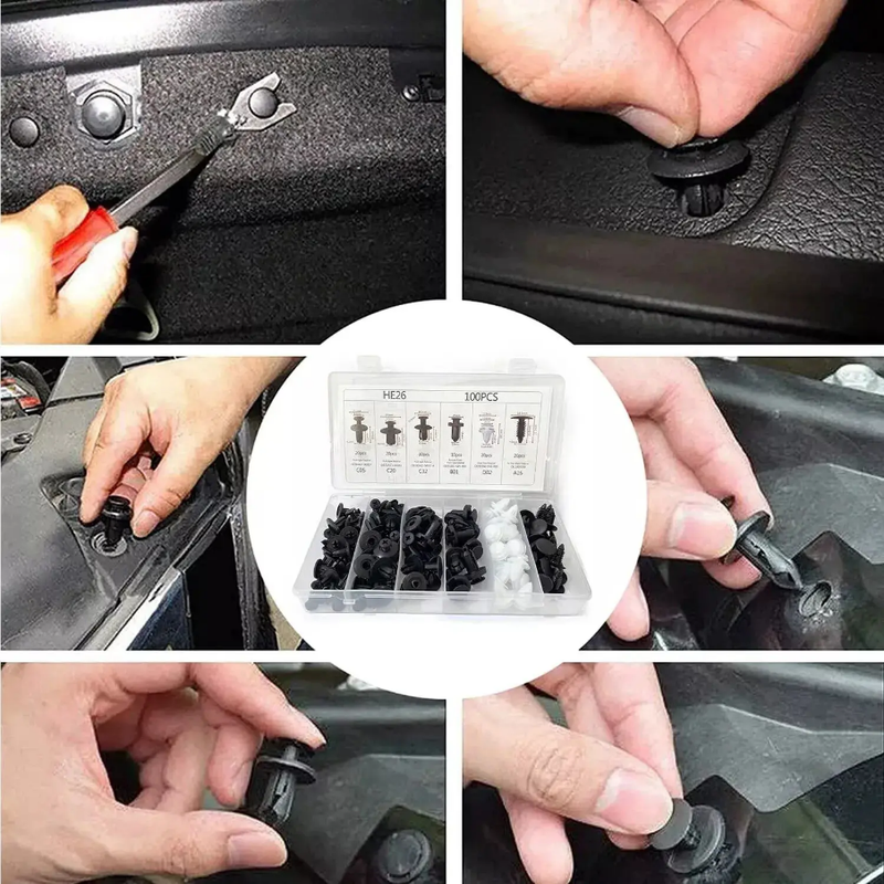 Car Retainer Clips Fastener Screws 50 Pcs Set