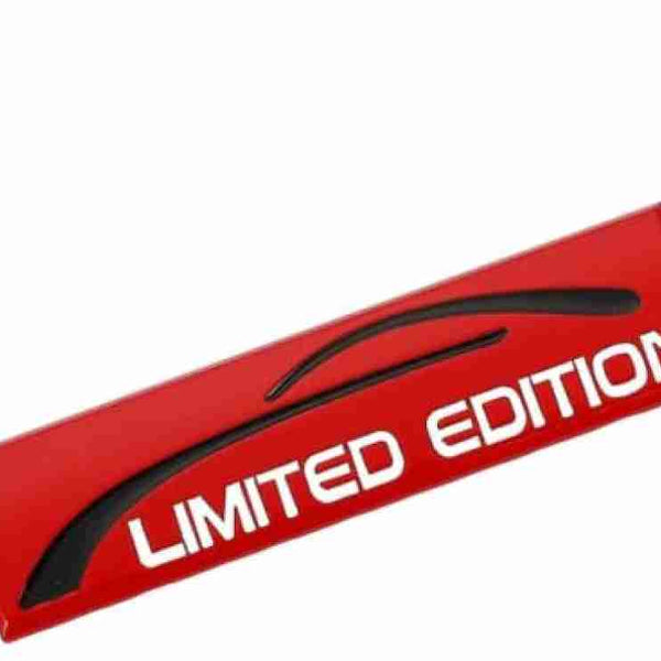 3D Limited Edition v4.0 Metal Sticker Decal Red (9x2.3 cm)