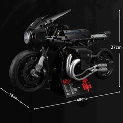 Batman BatCycle Dark Knight 1981 Technique Version 1981Pcs, 1:5 Scale Building Blocks Bike