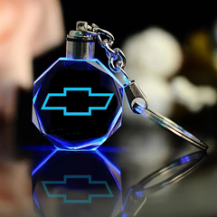 3D Laser Engraved Crystal LED Car Logo Keychain