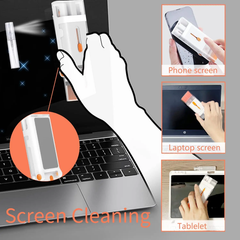 Portable 8in1 Brush Multifunction Screen, Keyboard, Earbuds Cleaning with Foldable Stand