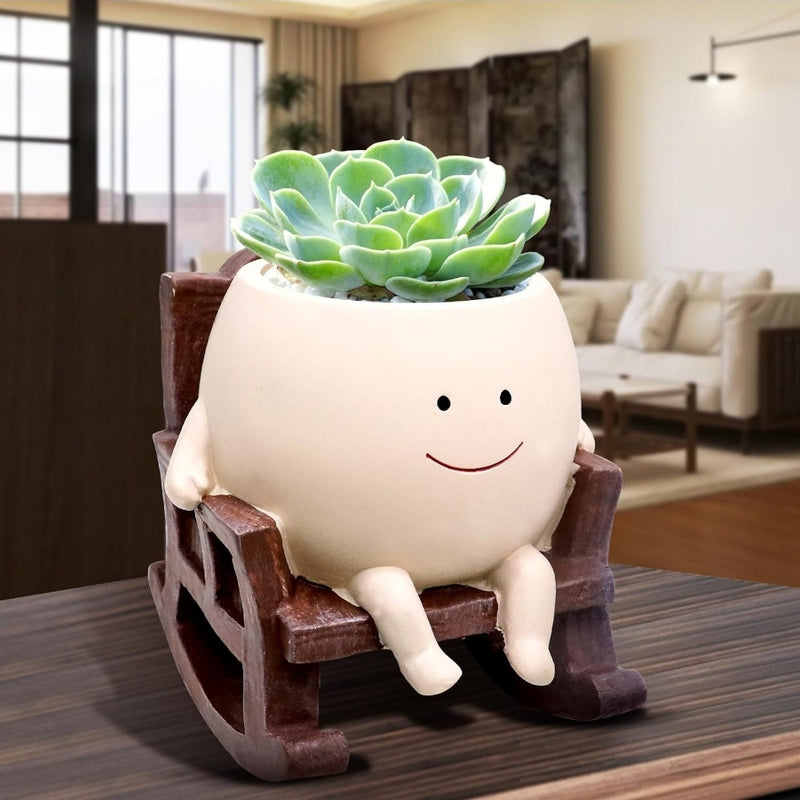 Chair Pal Pot Resin Smiley Face