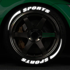 White Tyre Sticker with Night Glow Kit With Strips