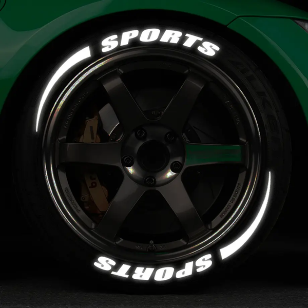 White Tyre Sticker with Night Glow Kit With Strips