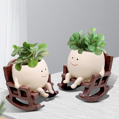 Chair Pal Pot Resin Smiley Face