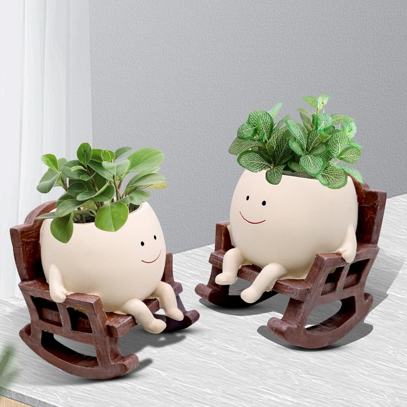 Chair Pal Pot Resin Smiley Face