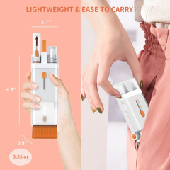 Portable 8in1 Brush Multifunction Screen, Keyboard, Earbuds Cleaning with Foldable Stand