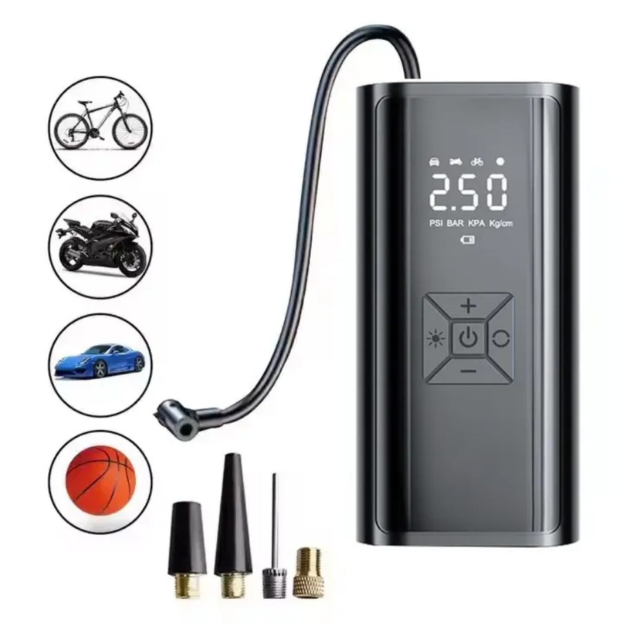 12V Inflator Air Pump, Power Bank & Flash Light 3900mah