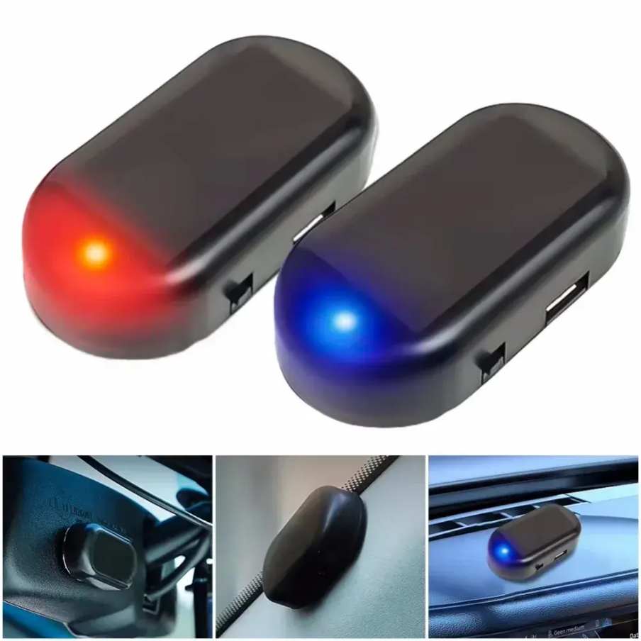2 Pcs Solar Powered Car Security Anti Theft Led Flashing Light