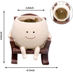 Chair Pal Pot Resin Smiley Face