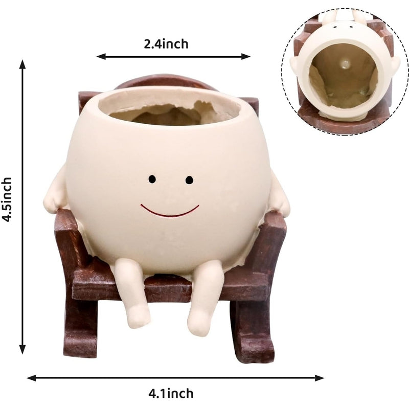 Chair Pal Pot Resin Smiley Face
