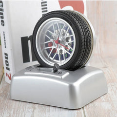 Non Ticking Tyre Shape Metal Alarm Clock