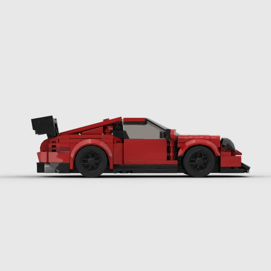 Porsche GT3 RS Red Building Blocks Car