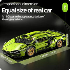 Lamborghini Sian Green Technical Version Building Blocks Car 1299 Pcs, 1:14 Scale