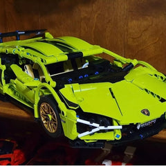 Lamborghini Sian Green Technical Version Building Blocks Car 1299 Pcs, 1:14 Scale