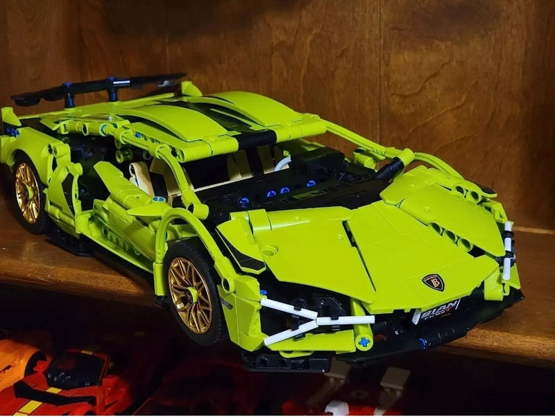 Lamborghini Sian Green Technical Version Building Blocks Car 1299 Pcs, 1:14 Scale