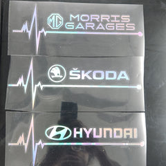 Heartbeat Brand Logo Laser Reflective Car Sticker (2 Pcs Set)