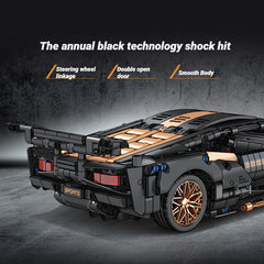 Lamborghini Sian Black Technical Version Building Blocks Car 1269 Pcs, 1:14 Scale
