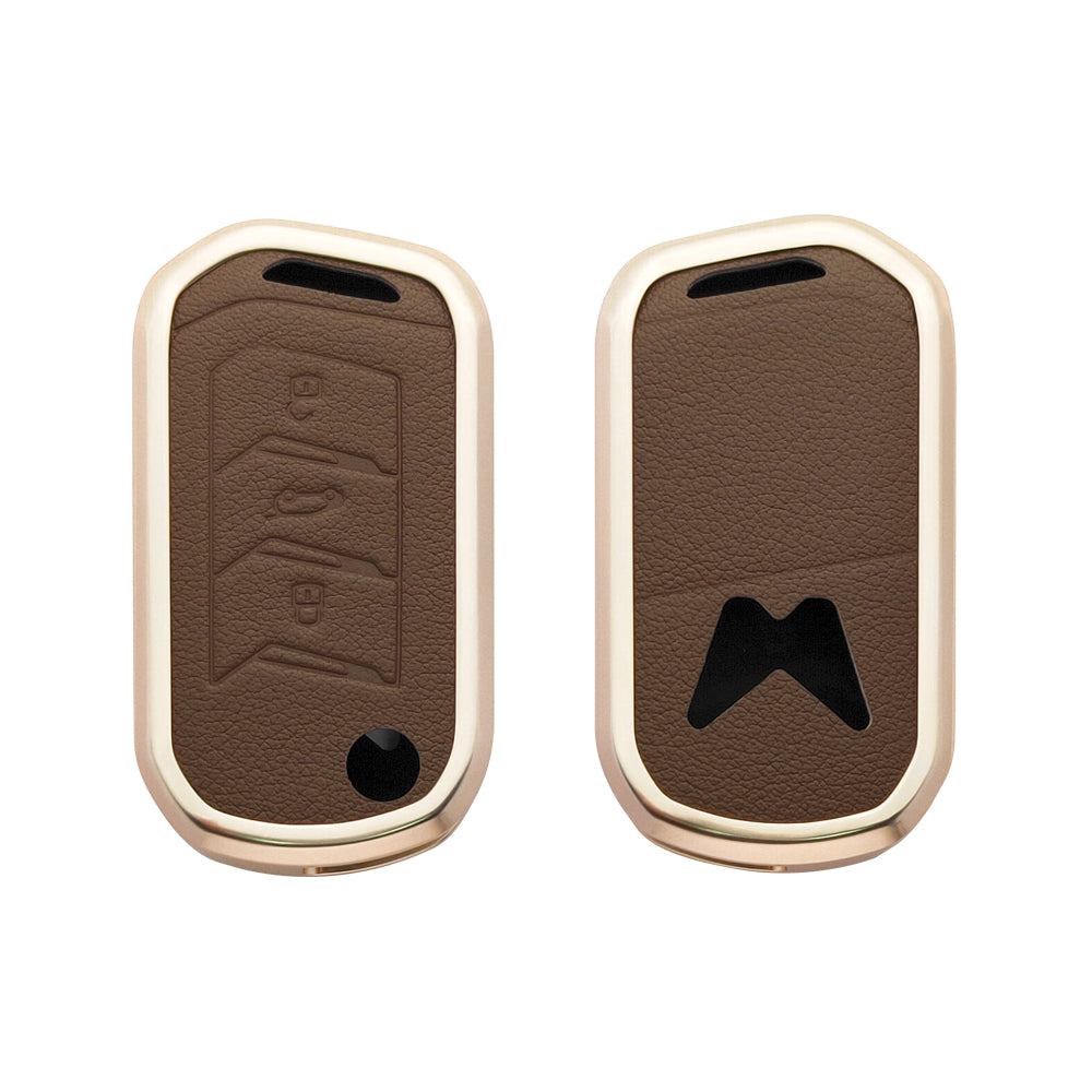 Mahindra XUV700/Thar/Scorpio New Key Exclusive Aluminium Alloy Leather Keycase with Holder & Rope Chain