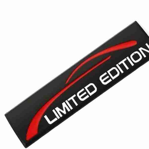 3D Limited Edition v4.0 Metal Sticker Decal Black (9x2.3 cm)