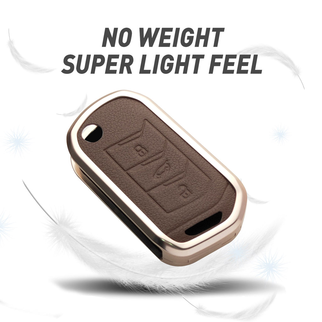 Mahindra XUV700/Thar/Scorpio New Key Exclusive Aluminium Alloy Leather Keycase with Holder & Rope Chain